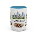 Charlotte Illustrated Travel Mug | City Souvenir Accent Coffee Mug | 11oz 15oz Ceramic Cup