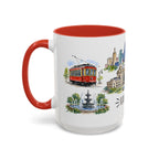 Kansas City Illustrated Travel Mug | City Souvenir Accent Coffee Mug | 11oz 15oz Ceramic Cup