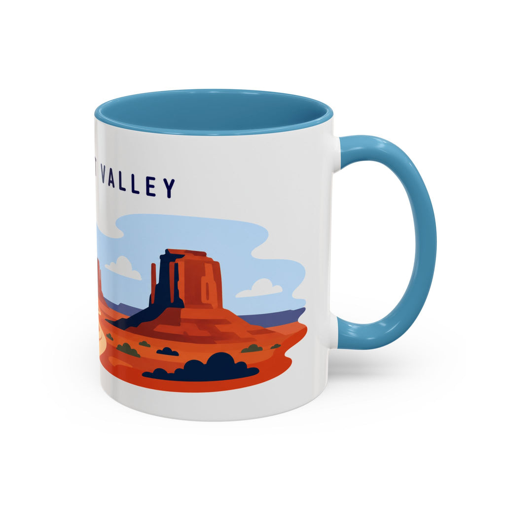 Monument Valley Coffee Mug | Travel Destination Souvenir Gift | Accent Color Ceramic 11oz 15oz