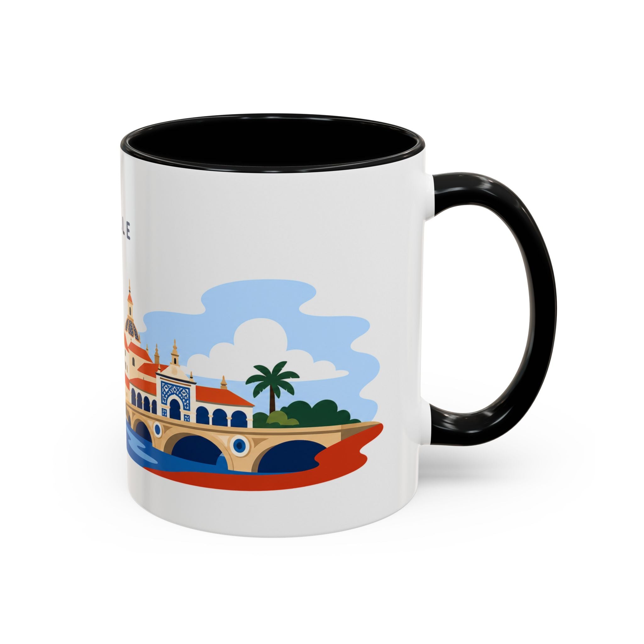 Seville Coffee Mug | Travel Destination Souvenir Gift | Accent Color Ceramic 11oz 15oz
