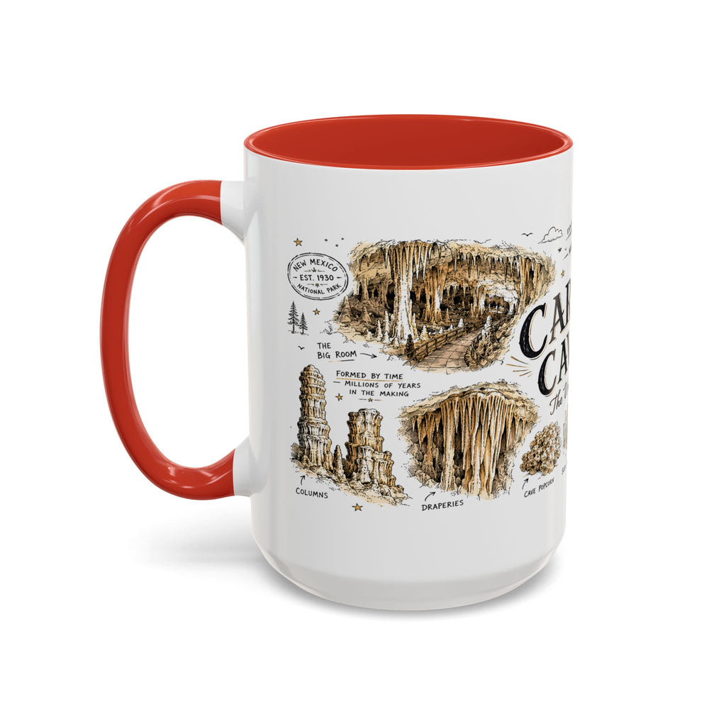 Carlsbad Caverns National Park Coffee Mug | New Mexico Cave Exploration Bat Gift | Accent Color Ceramic 11oz 15oz