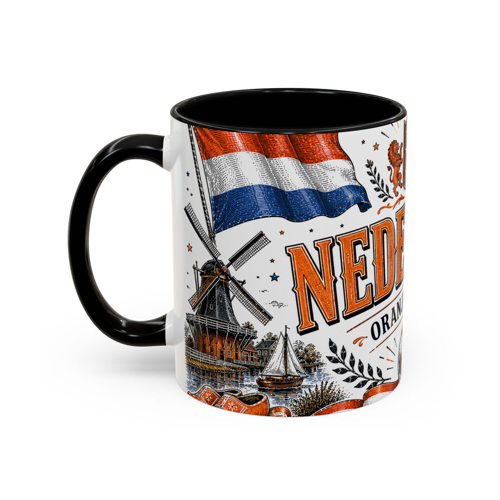 Netherlands Soccer Coffee Mug | World Cup Fan Gift | Accent Color Ceramic 11oz 15oz Match Day Cup