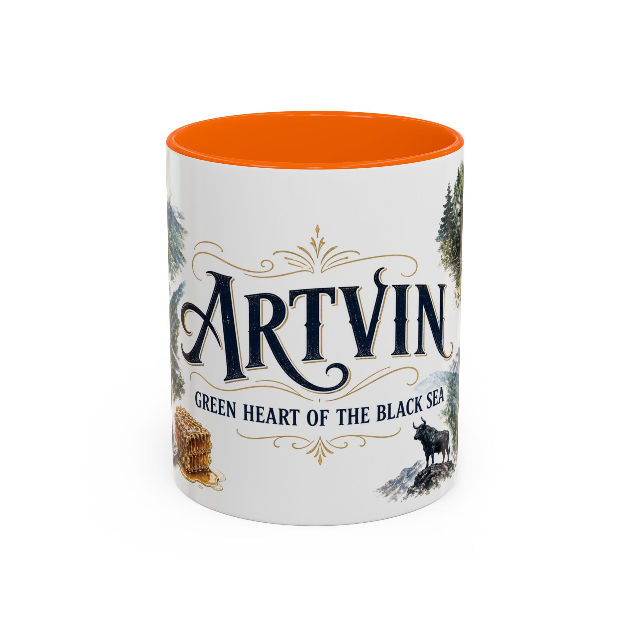 Artvin Coffee Mug | Turkey Travel Souvenir | Vintage Illustrated City Gift | 11 oz 15 oz Accent Mug