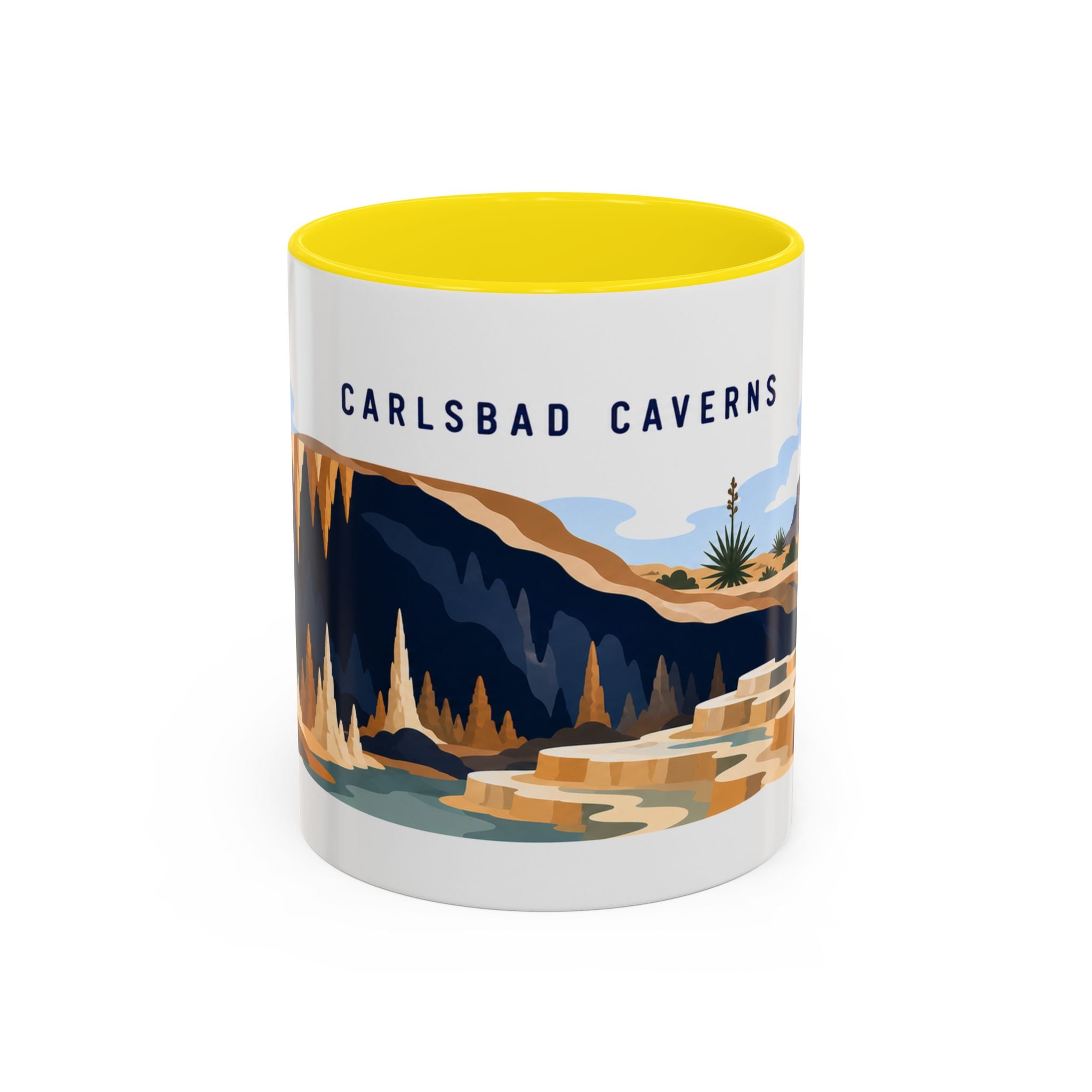 Carlsbad Caverns National Park Coffee Mug | Solid Color Block Park Souvenir | 11oz 15oz Accent Mug