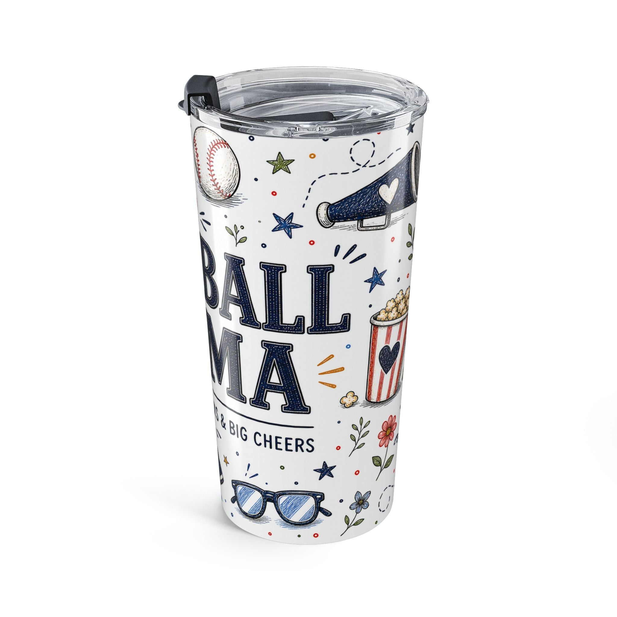 Baseball Mama 20oz Tumbler | Baseball Mom Gift | Insulated Stainless Steel Travel Cup