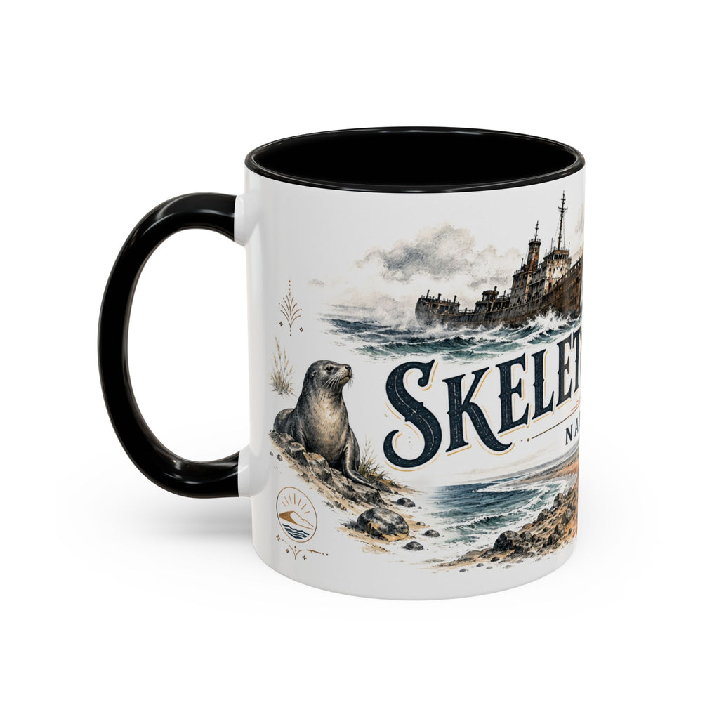 Skeleton Coast Mug, Namibia Travel Souvenir, Bucket List Gift, Accent Ceramic Coffee Mug 11oz 15oz