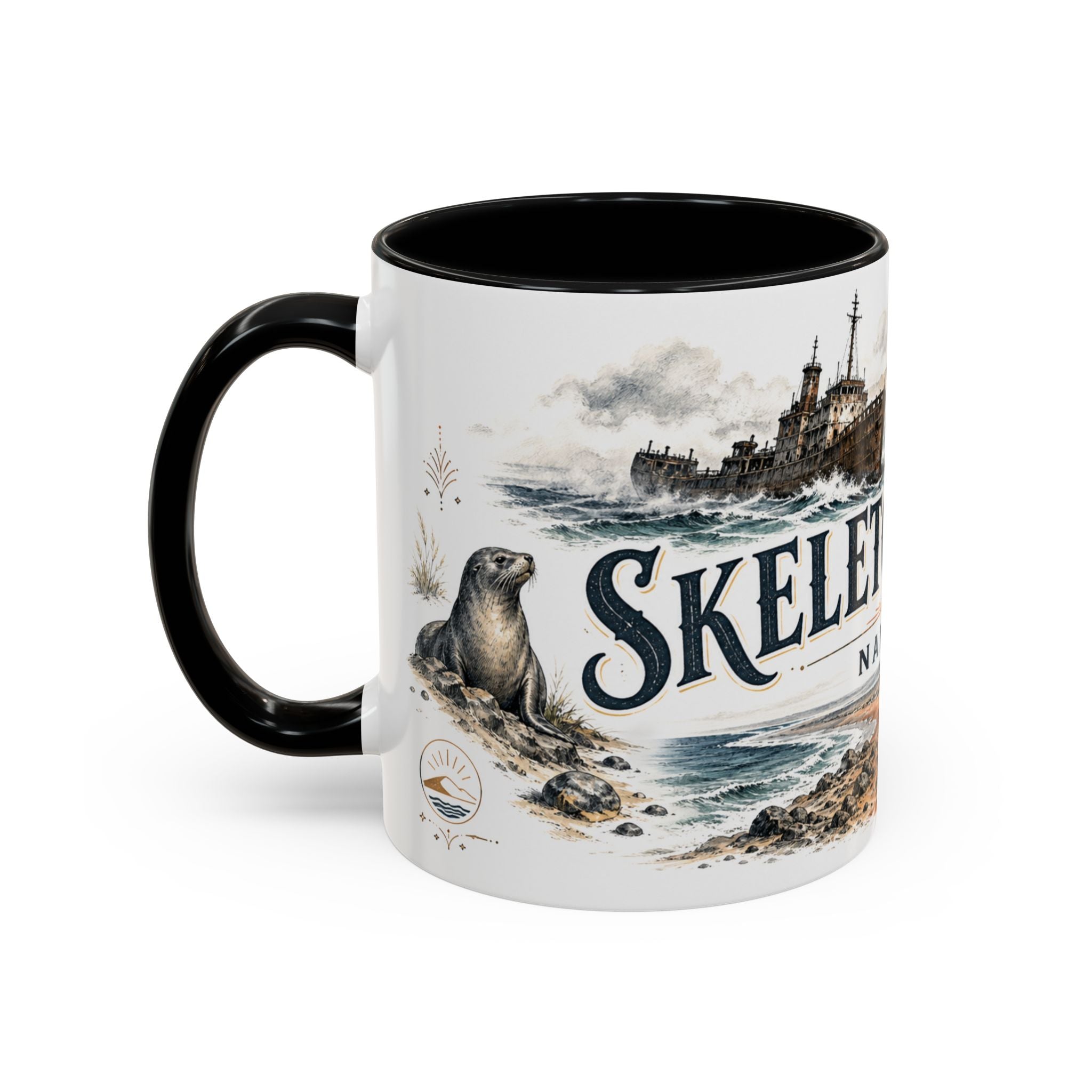 Skeleton Coast Mug, Namibia Travel Souvenir, Bucket List Gift, Accent Ceramic Coffee Mug 11oz 15oz