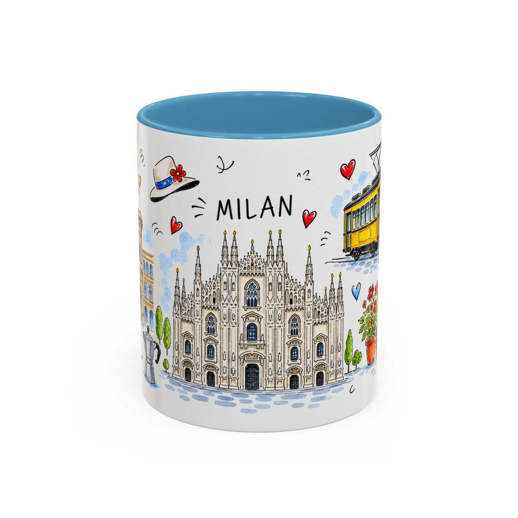 Milan Travel Mug | European City Souvenir Accent Coffee Mug | 11oz 15oz Ceramic Cup