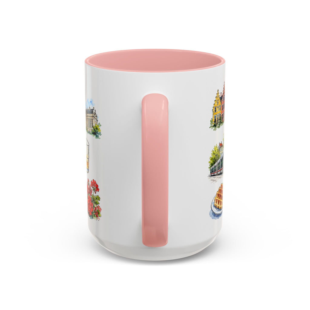 Lille Illustrated Travel Mug | City Souvenir Accent Coffee Mug | 11oz 15oz Ceramic Cup