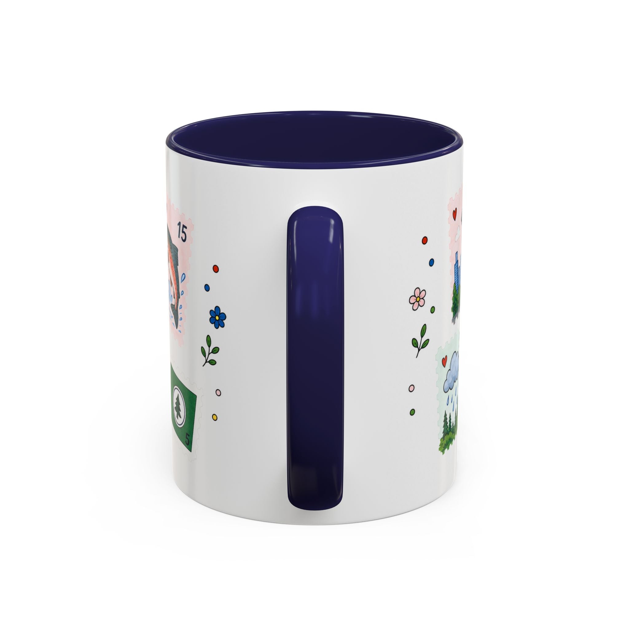 Seattle Coffee Mug | Postage Stamp Collage Mug | Travel Souvenir Accent Cup 11oz 15oz