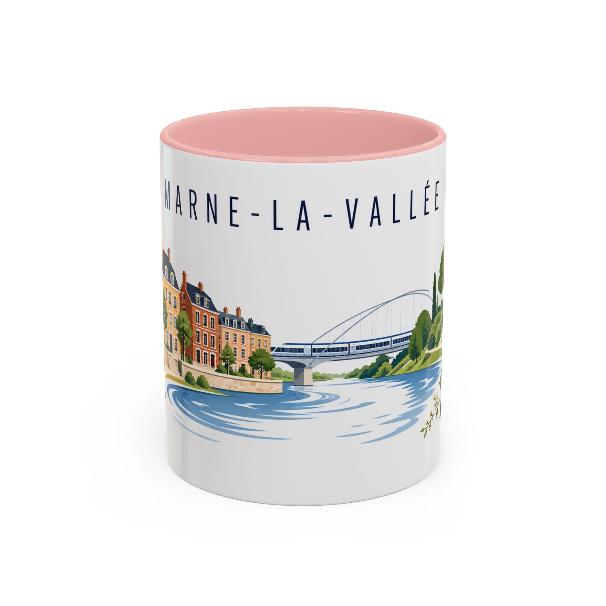 Marne-La-Vallée Coffee Mug | France Travel Souvenir | Porcelain Decal City Gift | 11oz 15oz Accent Mug