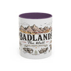 Badlands National Park Coffee Mug | South Dakota Prairie Fossil Hiking Gift | Accent Color Ceramic 11oz 15oz