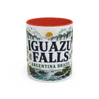 Iguazu Falls Coffee Mug | Travel Destination Souvenir Gift | Accent Color Ceramic 11oz 15oz