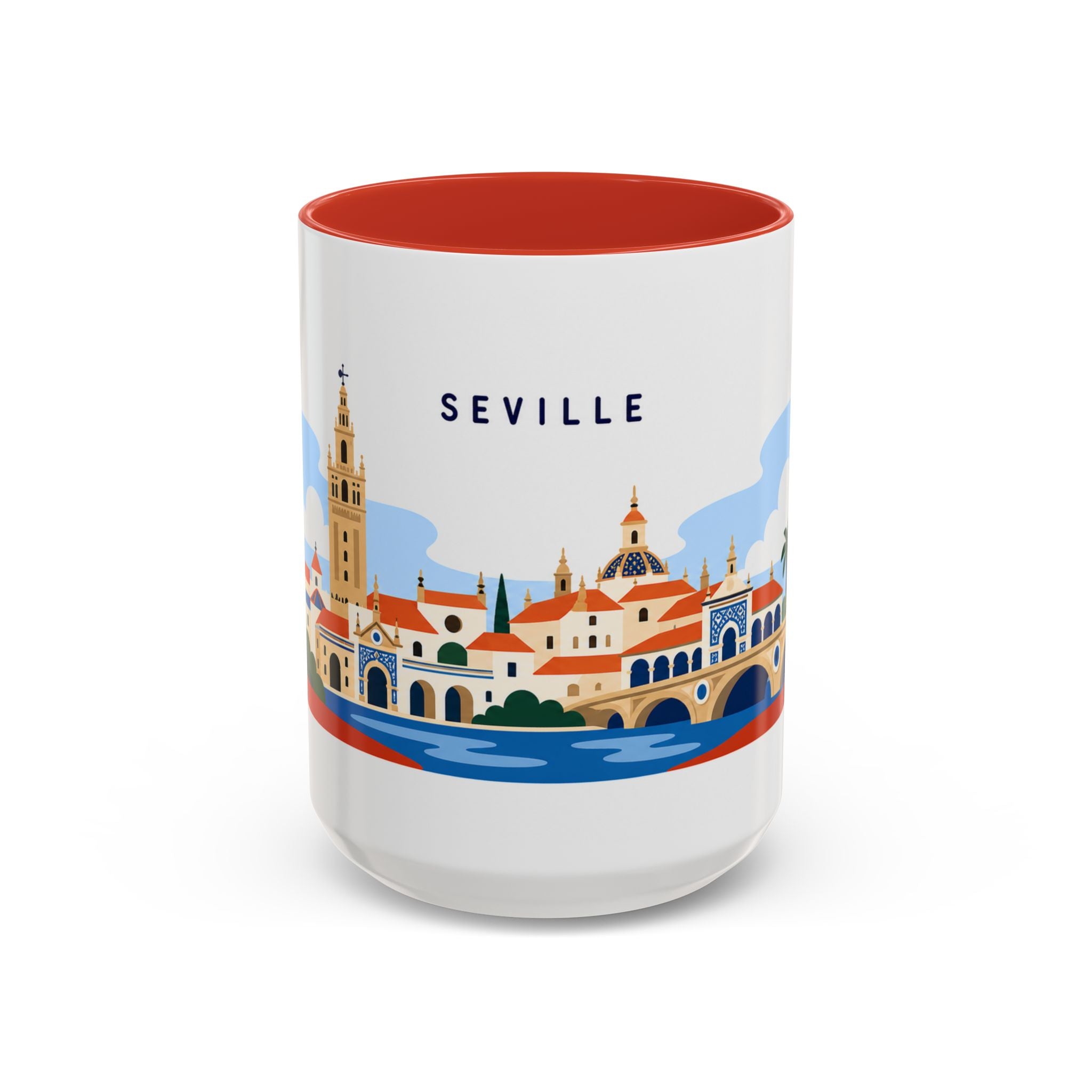 Seville Coffee Mug | Travel Destination Souvenir Gift | Accent Color Ceramic 11oz 15oz