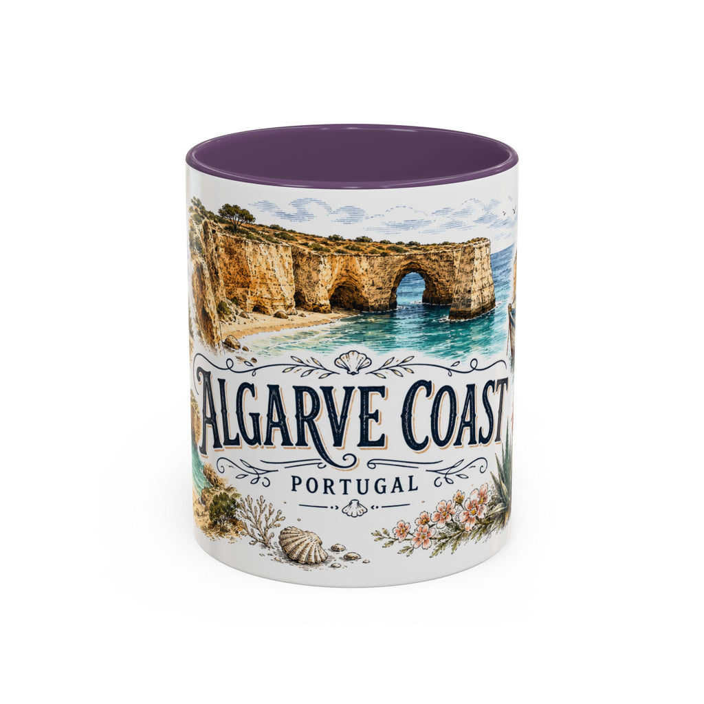 Algarve Coast Mug, Portugal Travel Souvenir, Bucket List Gift, Accent Ceramic Coffee Mug 11oz 15oz