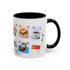 Singapore Coffee Mug | Postage Stamp Collage Mug | Travel Souvenir Accent Cup 11oz 15oz