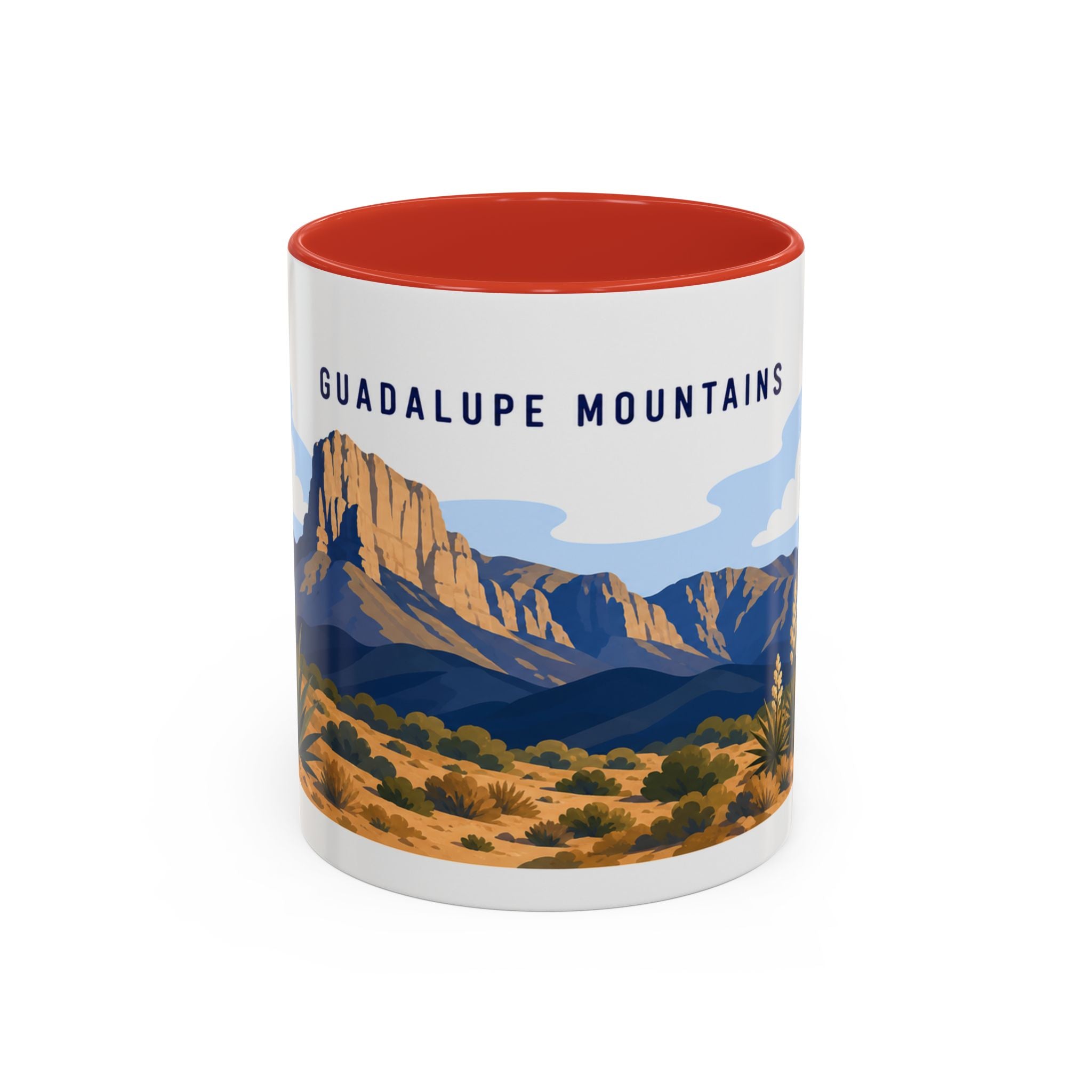 Guadalupe Mountains National Park Coffee Mug | Solid Color Block Park Souvenir | 11oz 15oz Accent Mug