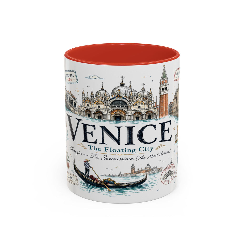 Venice Coffee Mug | Italy Souvenir Travel Gift | Accent Color Ceramic 11oz 15oz