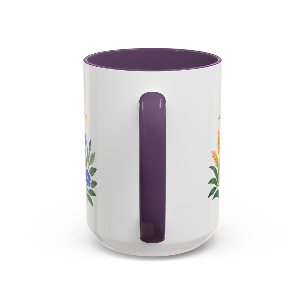 Virgo Zodiac Coffee Mug | Maiden and Wheat Design | Astrology Birthday Gift | 11 oz 15 oz Ceramic Accent Mug