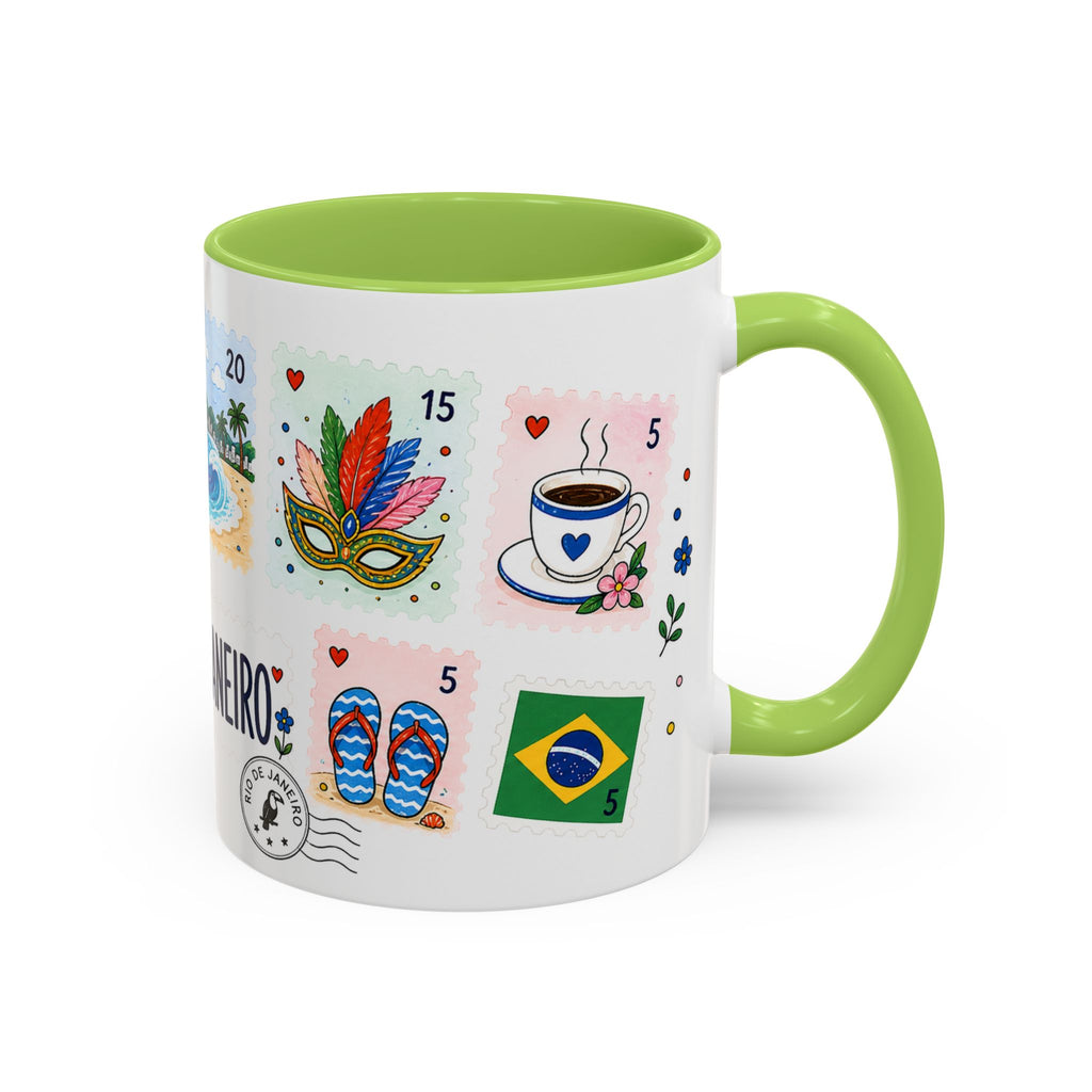 Rio de Janeiro Coffee Mug | Postage Stamp Collage Mug | Travel Souvenir Accent Cup 11oz 15oz