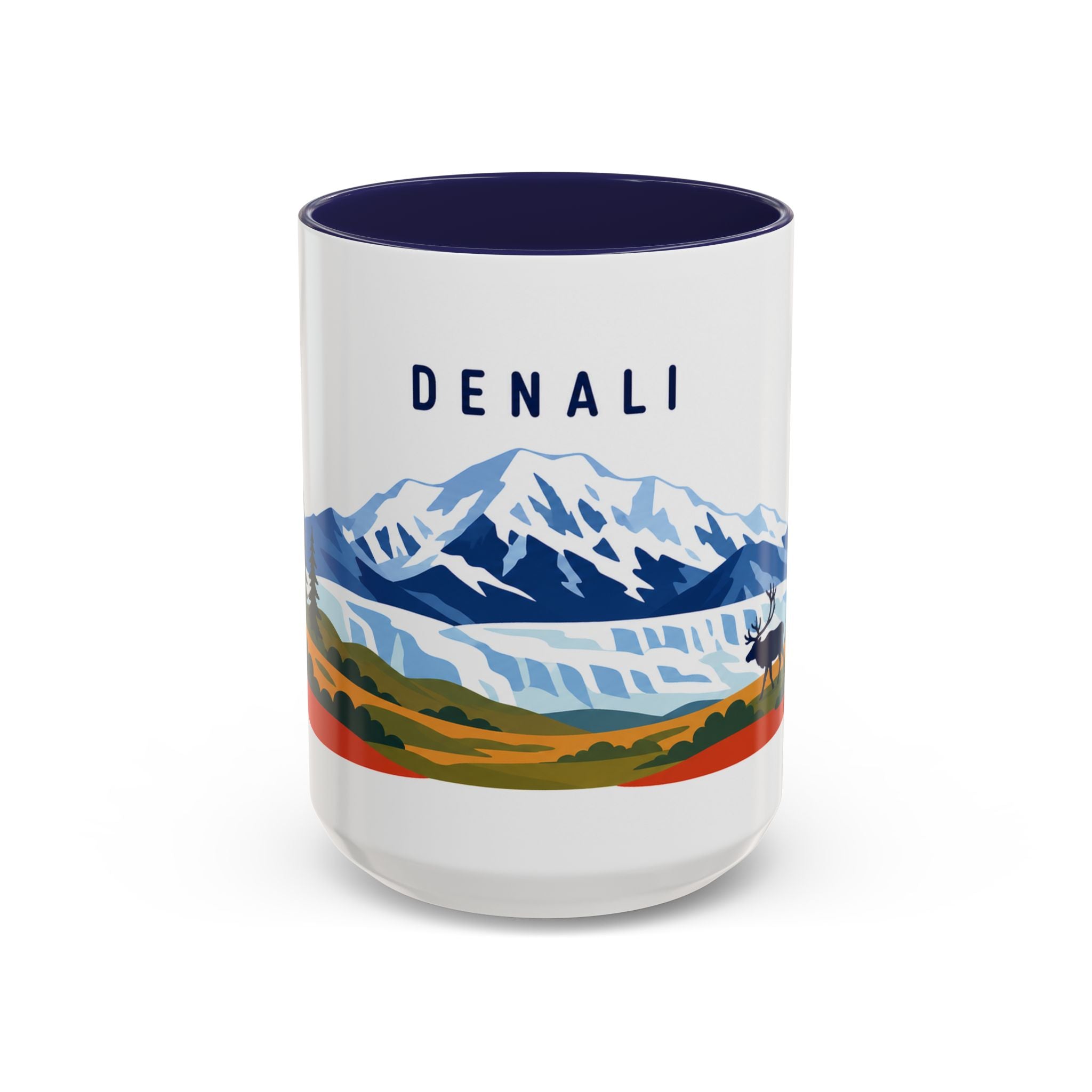 Denali Coffee Mug | Travel Destination Souvenir Gift | Accent Color Ceramic 11oz 15oz