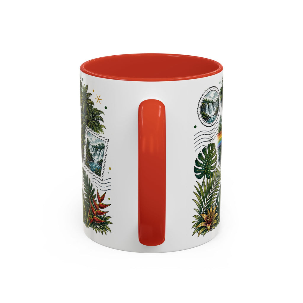 Iguazu Falls Coffee Mug | Travel Destination Souvenir Gift | Accent Color Ceramic 11oz 15oz