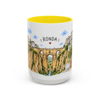 Ronda Illustrated Travel Mug | Spain Souvenir Accent Coffee Mug | 11oz 15oz Ceramic Cup
