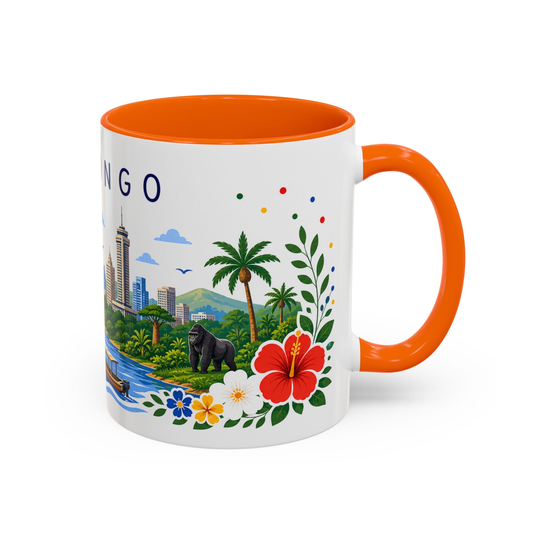 DR Congo Coffee Mug | Travel Souvenir Accent Mug | Place Gift Ceramic Cup 11oz 15oz