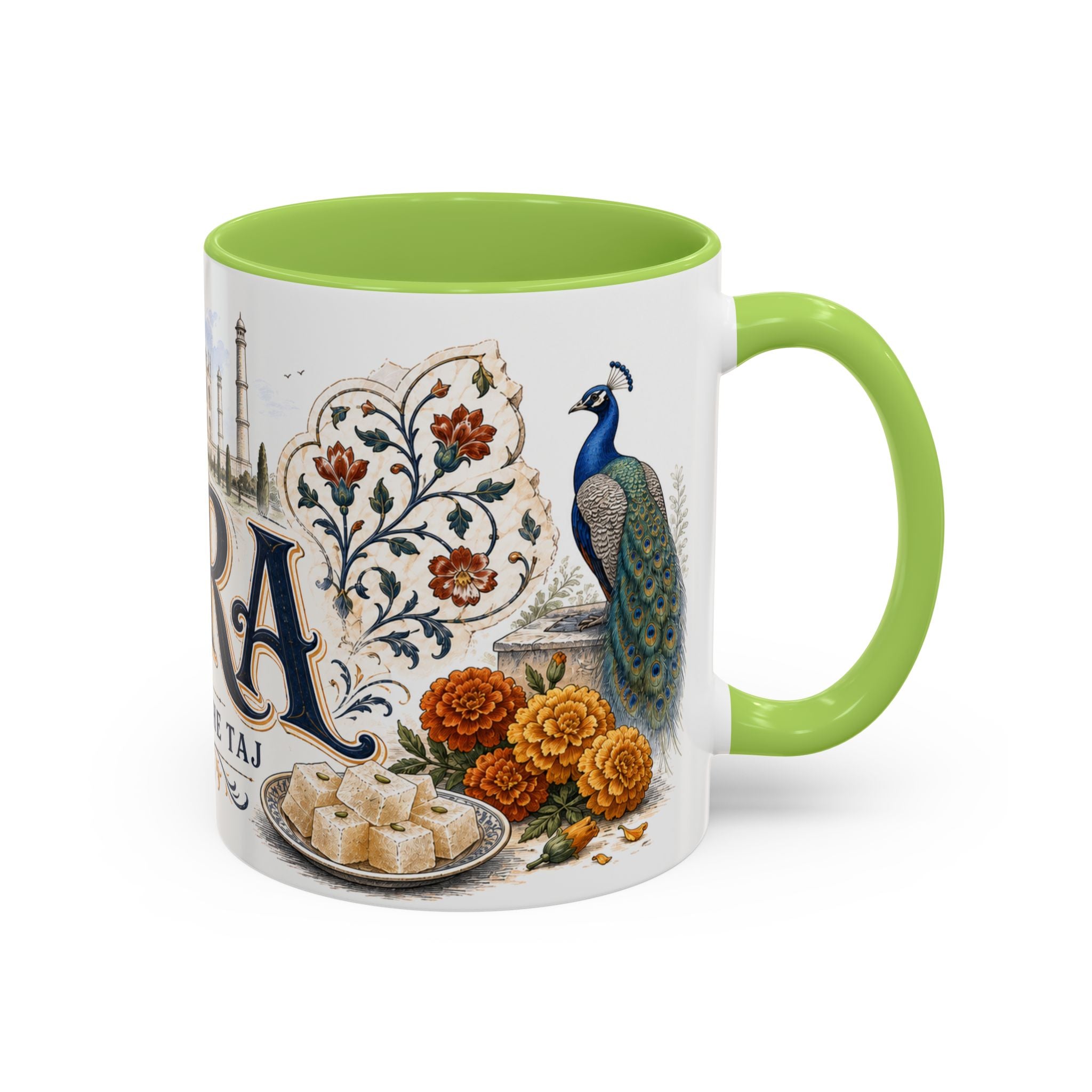 Agra Coffee Mug | India Travel Souvenir | Vintage Illustrated City Gift | 11 oz 15 oz Accent Mug