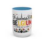 Belgium Soccer Coffee Mug | Soccer Fan Gift | Accent Color Ceramic 11oz 15oz Match Day Cup