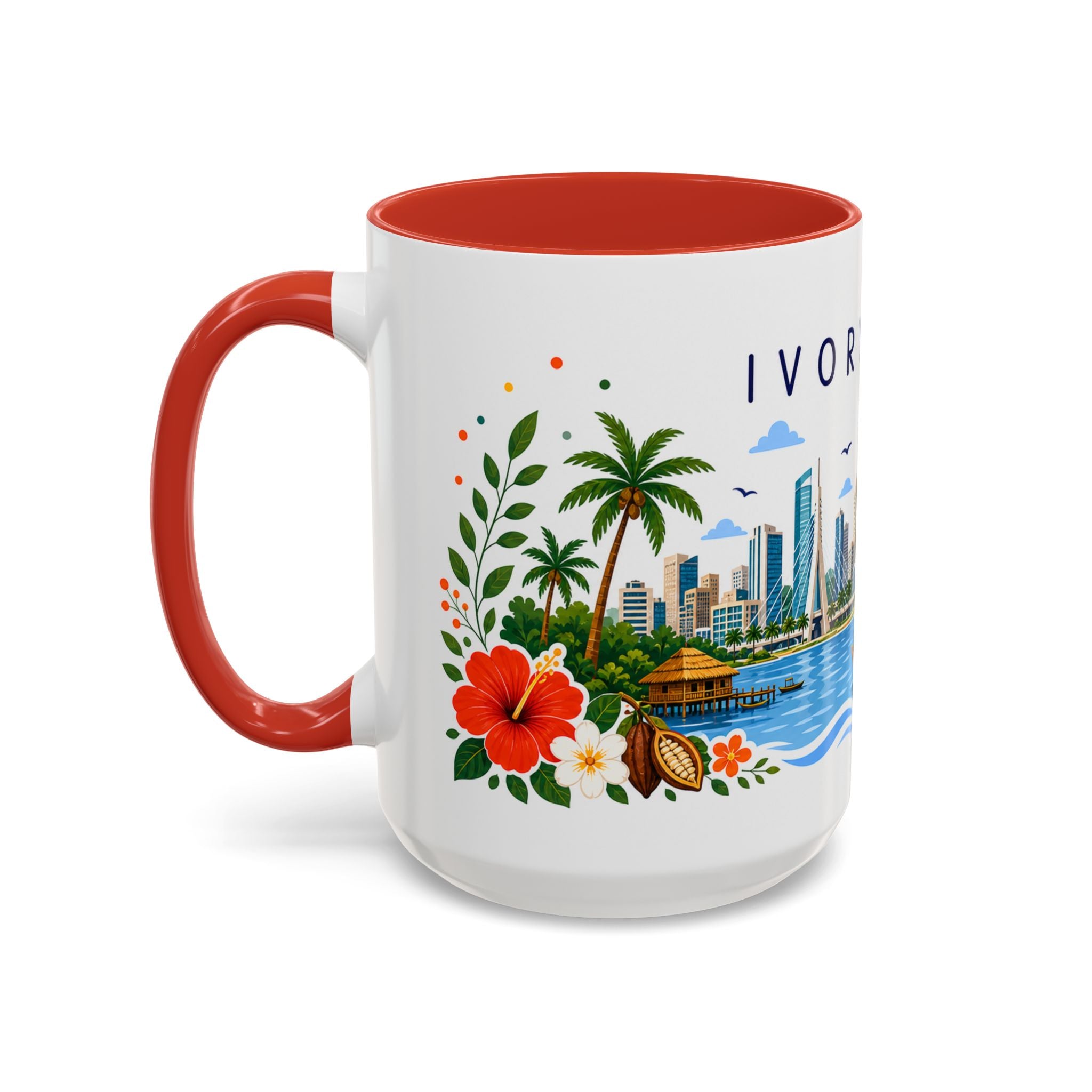 Ivory Coast Coffee Mug | Travel Souvenir Accent Mug | Place Gift Ceramic Cup 11oz 15oz