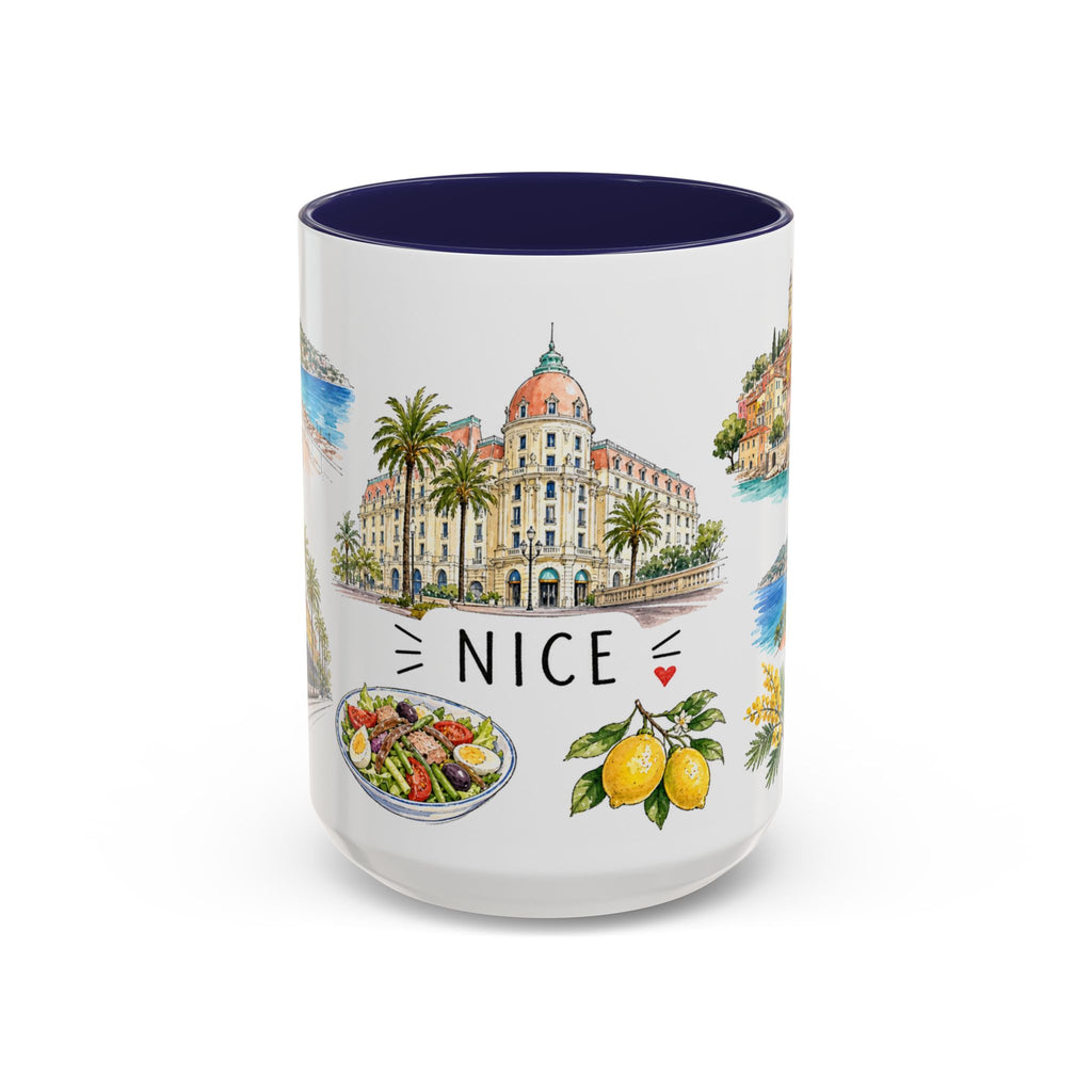 Nice Illustrated Travel Mug | City Souvenir Accent Coffee Mug | 11oz 15oz Ceramic Cup