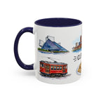 Cleveland Illustrated Travel Mug | City Souvenir Accent Coffee Mug | 11oz 15oz Ceramic Cup
