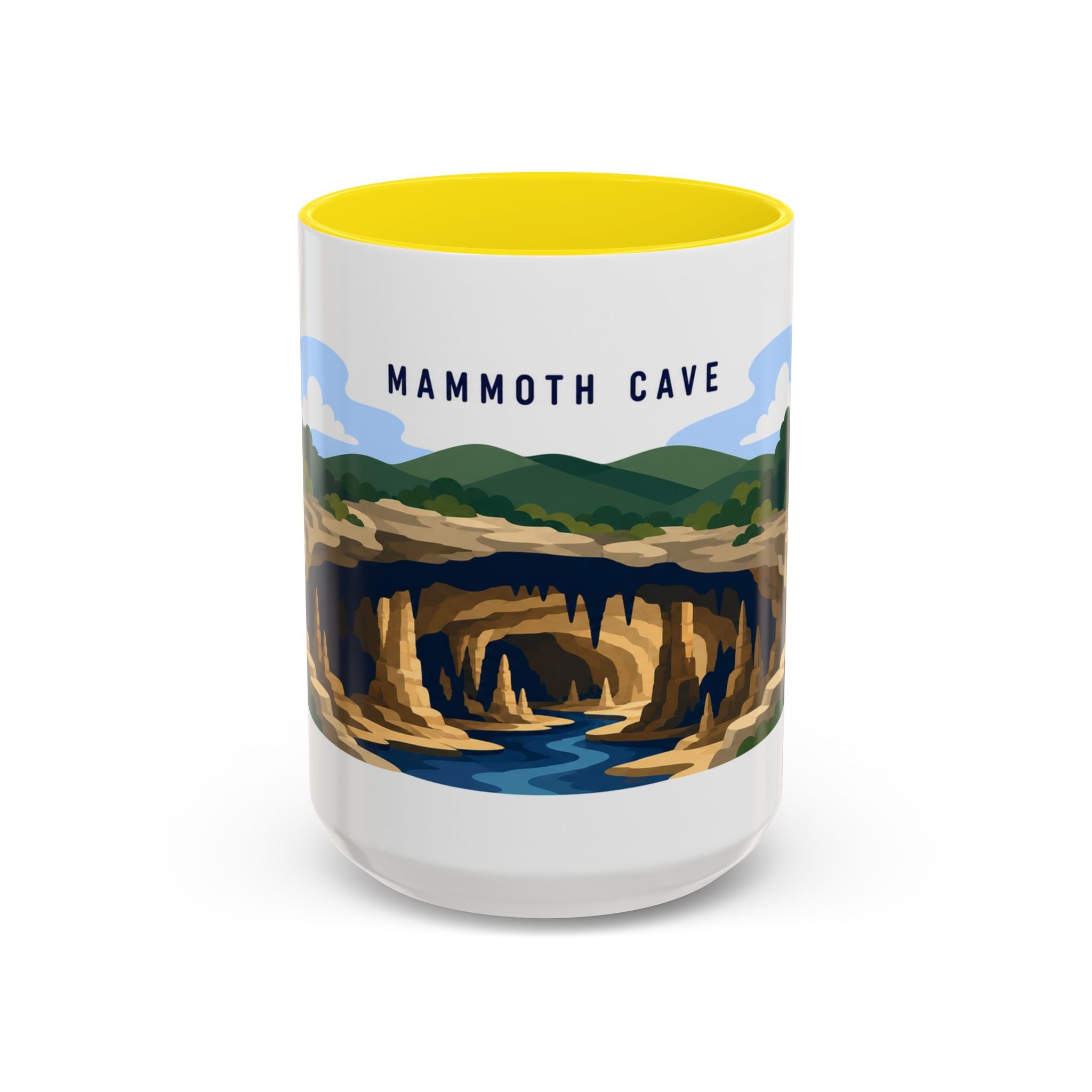 Mammoth Cave National Park Coffee Mug | Solid Color Block Park Souvenir | 11oz 15oz Accent Mug