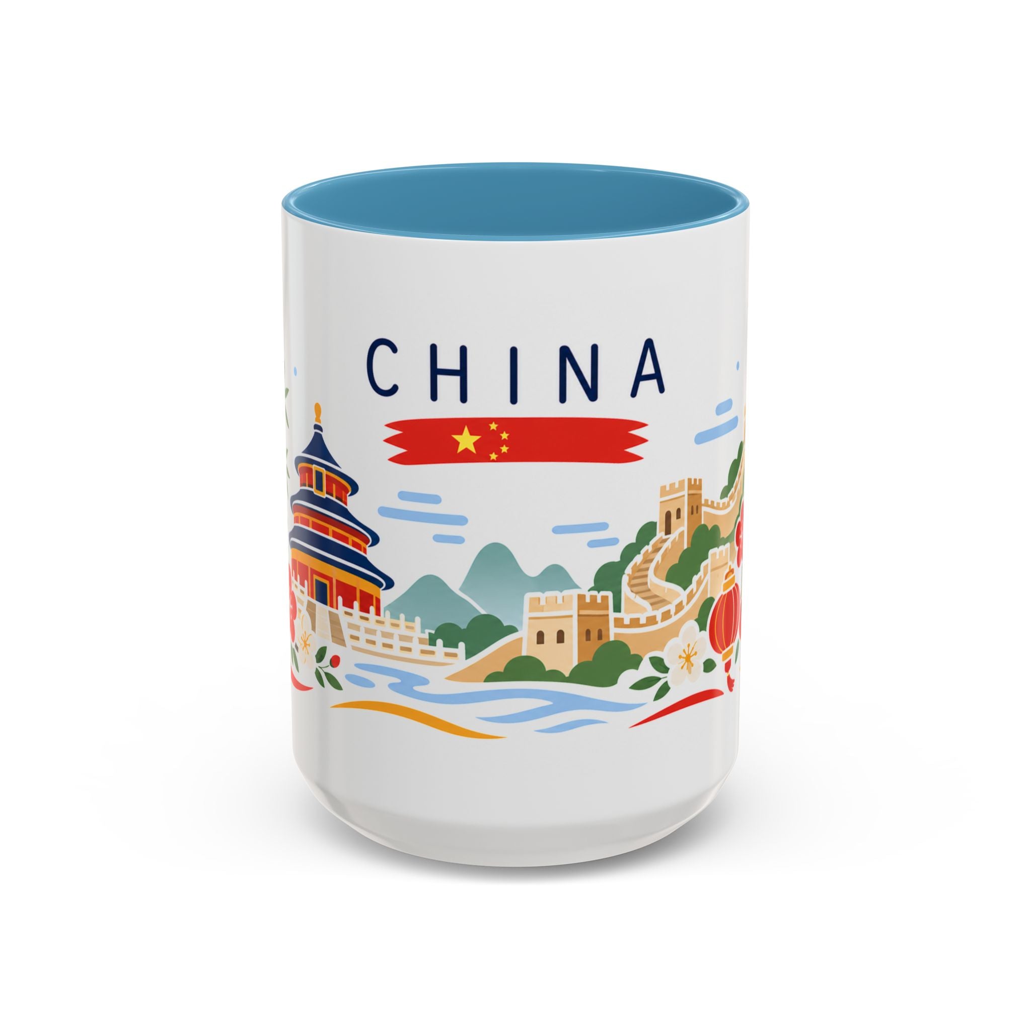 China Coffee Mug | Travel Souvenir Accent Mug | Country Gift Ceramic Cup 11oz 15oz