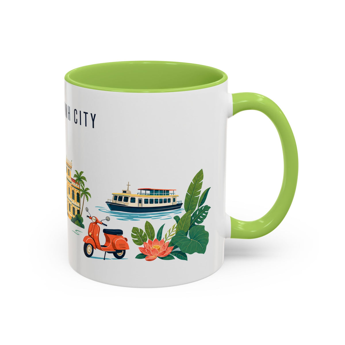 Ho Chi Minh City Coffee Mug | Vietnam Travel Souvenir | Porcelain Decal City Gift | 11oz 15oz Accent Mug