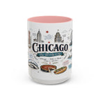 Chicago Coffee Mug | Illinois Souvenir City Gift | Accent Color Ceramic 11oz 15oz