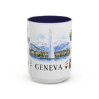 Geneva Illustrated Travel Mug | City Souvenir Accent Coffee Mug | 11oz 15oz Ceramic Cup
