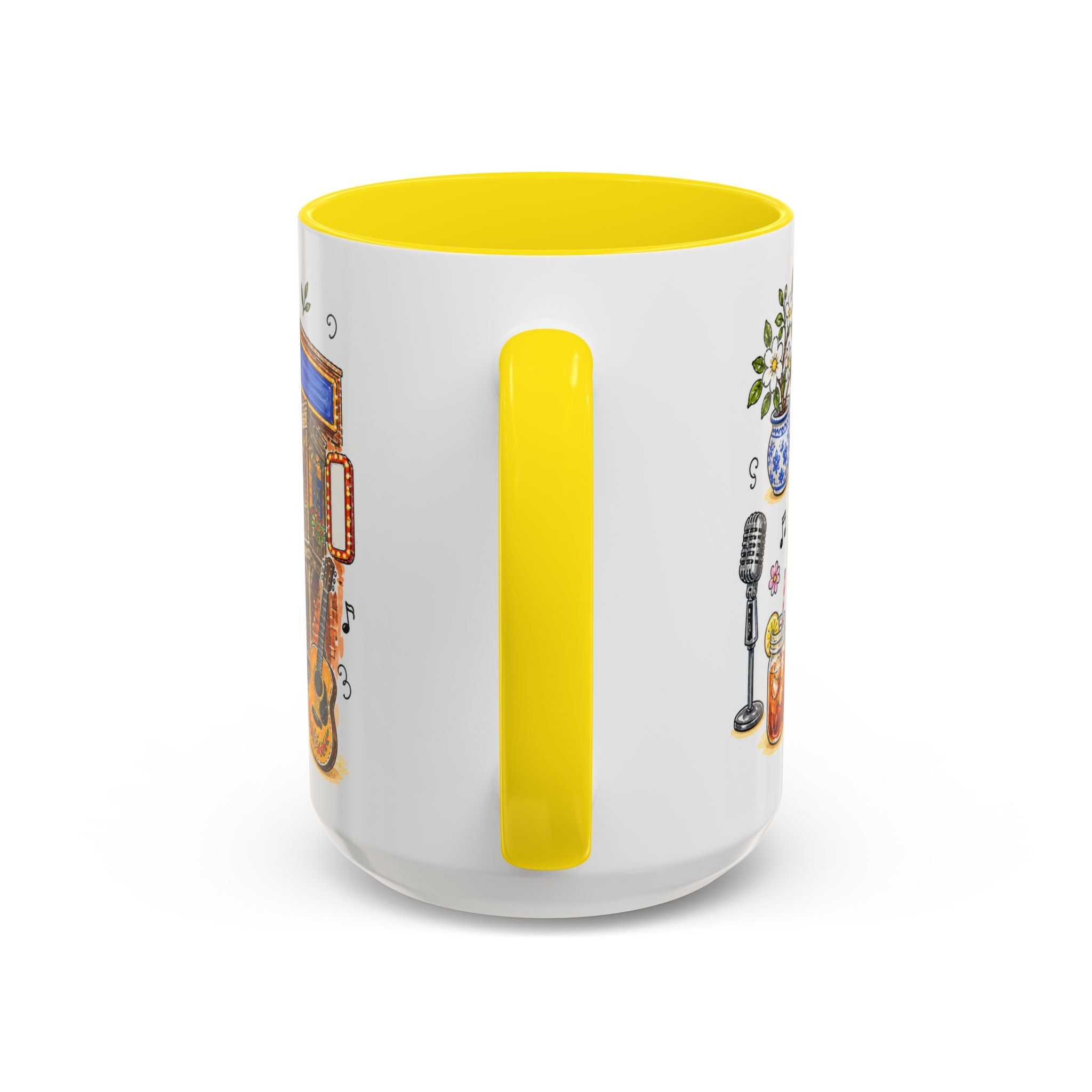 Nashville Illustrated Travel Mug | City Souvenir Accent Coffee Mug | 11oz 15oz Ceramic Cup