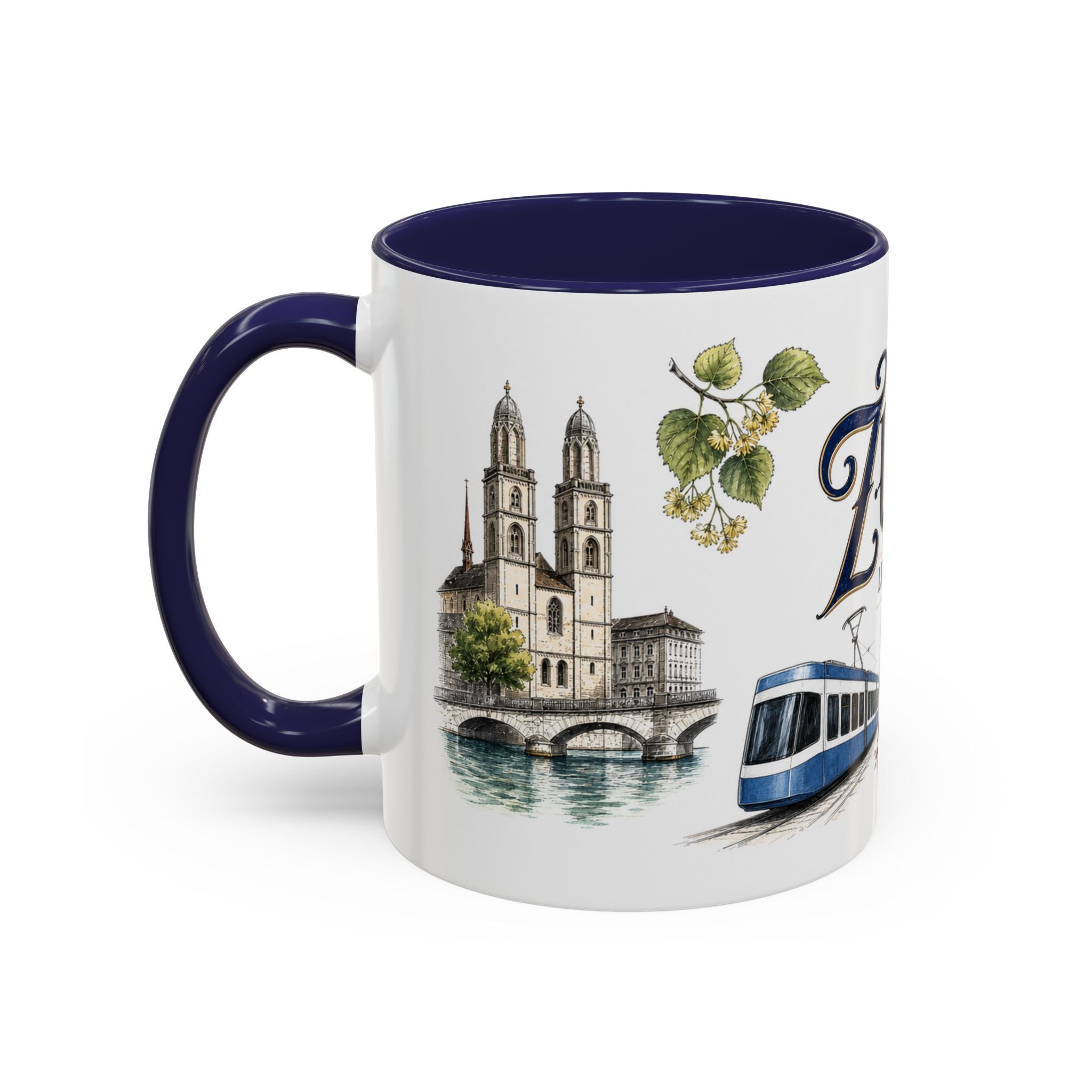 Zurich Coffee Mug | Switzerland Travel Souvenir | Vintage Illustrated City Gift | 11 oz 15 oz Accent Mug