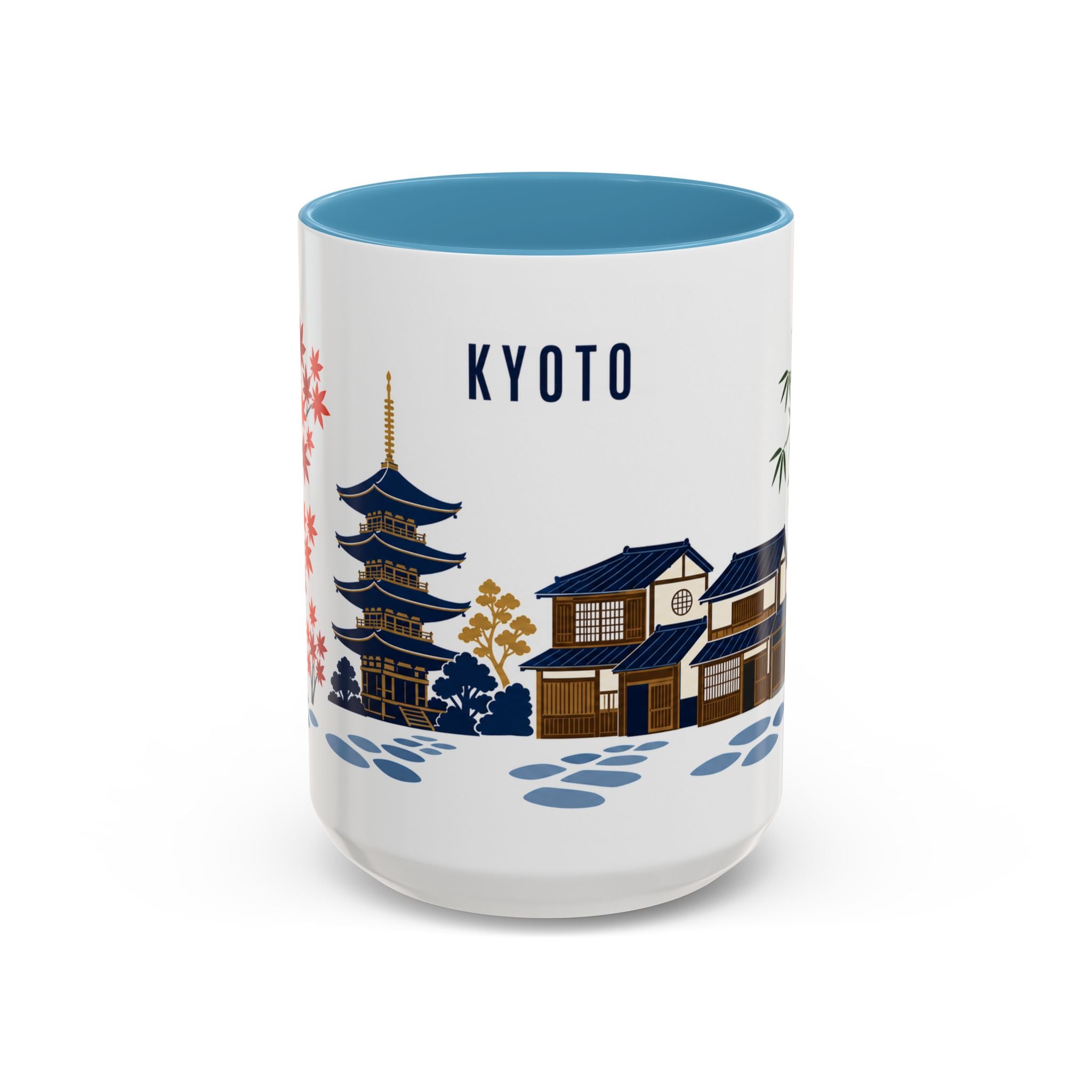 Kyoto Coffee Mug | Japan Travel Souvenir | Porcelain Decal City Gift | 11oz 15oz Accent Mug