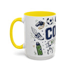 Coach Best Dad On The Field Coffee Mug | Father's Day Gift for Dad | Accent Color Ceramic 11oz 15oz