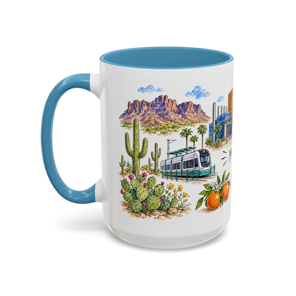 Mesa Illustrated Travel Mug | City Souvenir Accent Coffee Mug | 11oz 15oz Ceramic Cup