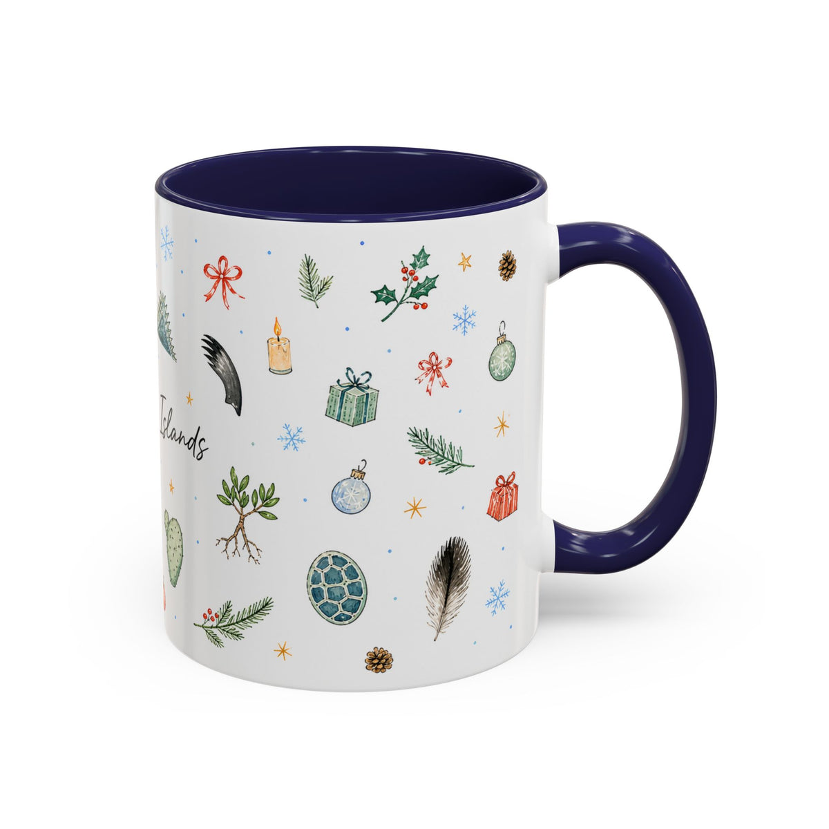 Galapagos Islands Christmas Mug | Watercolor Travel Souvenir | Holiday Gift | Accent Ceramic Coffee Cup 11oz 15oz