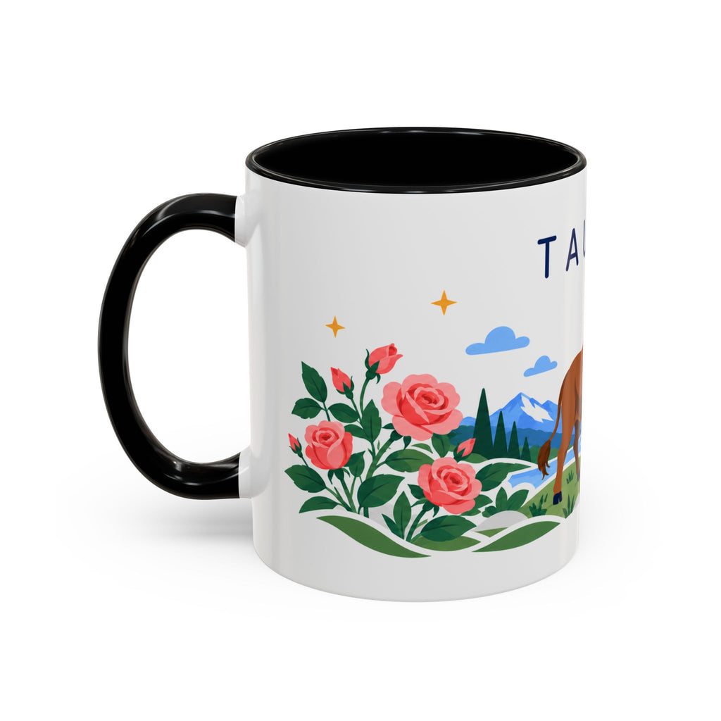 Taurus Zodiac Coffee Mug | Bull and Rose Design | Astrology Birthday Gift | 11 oz 15 oz Ceramic Accent Mug