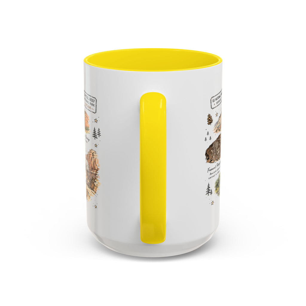 Capitol Reef National Park Coffee Mug | Utah Sandstone Canyon Hiking Gift | Accent Color Ceramic 11oz 15oz