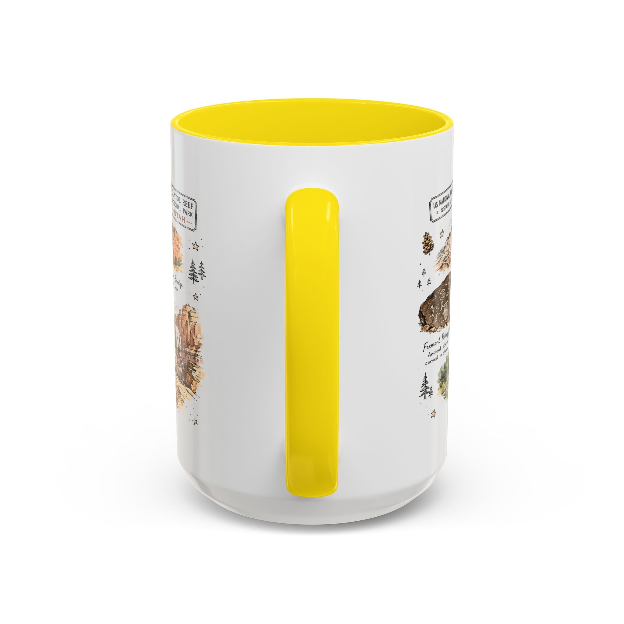 Capitol Reef National Park Coffee Mug | Utah Sandstone Canyon Hiking Gift | Accent Color Ceramic 11oz 15oz