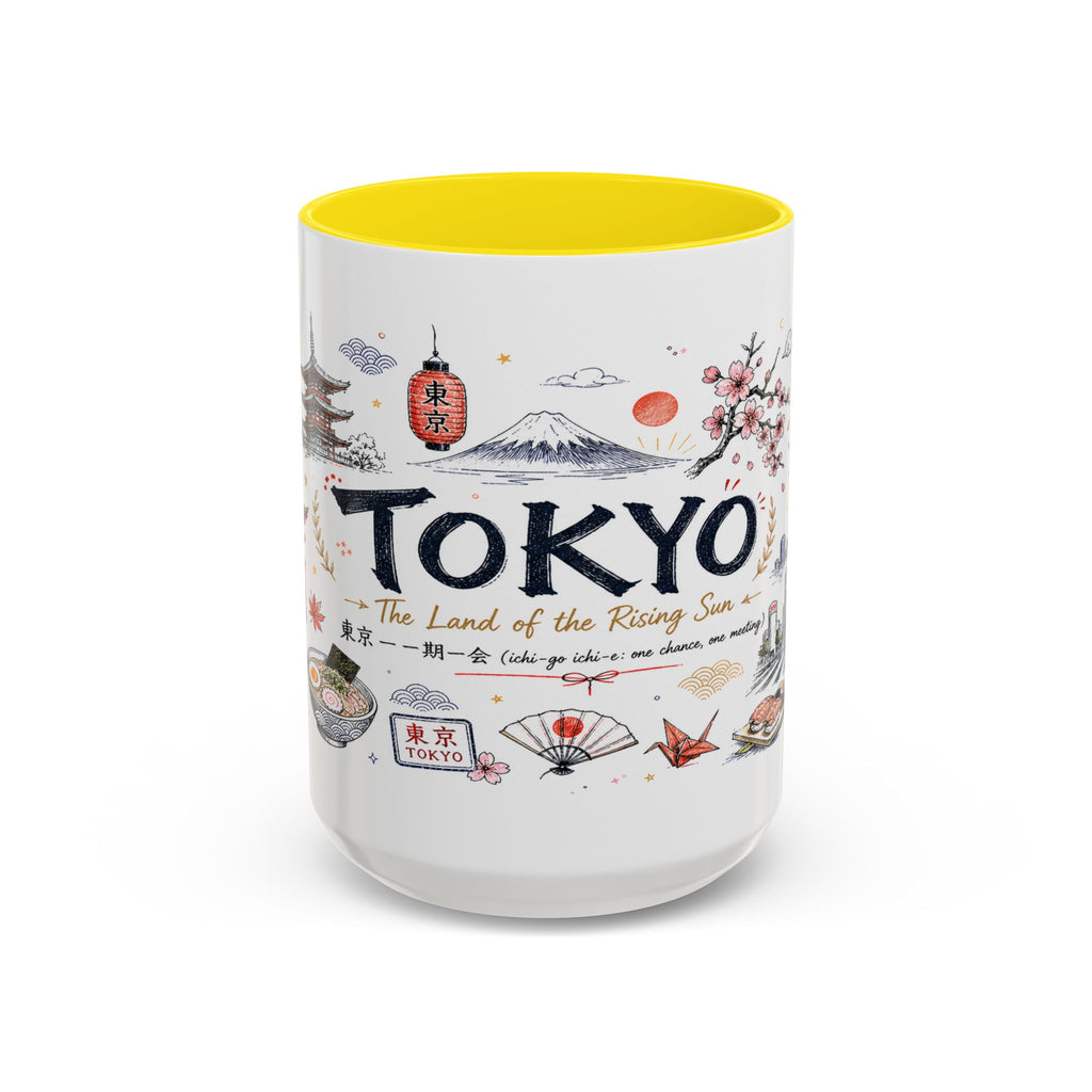 Tokyo Coffee Mug | Japan Souvenir Travel Gift | Accent Color Ceramic 11oz 15oz