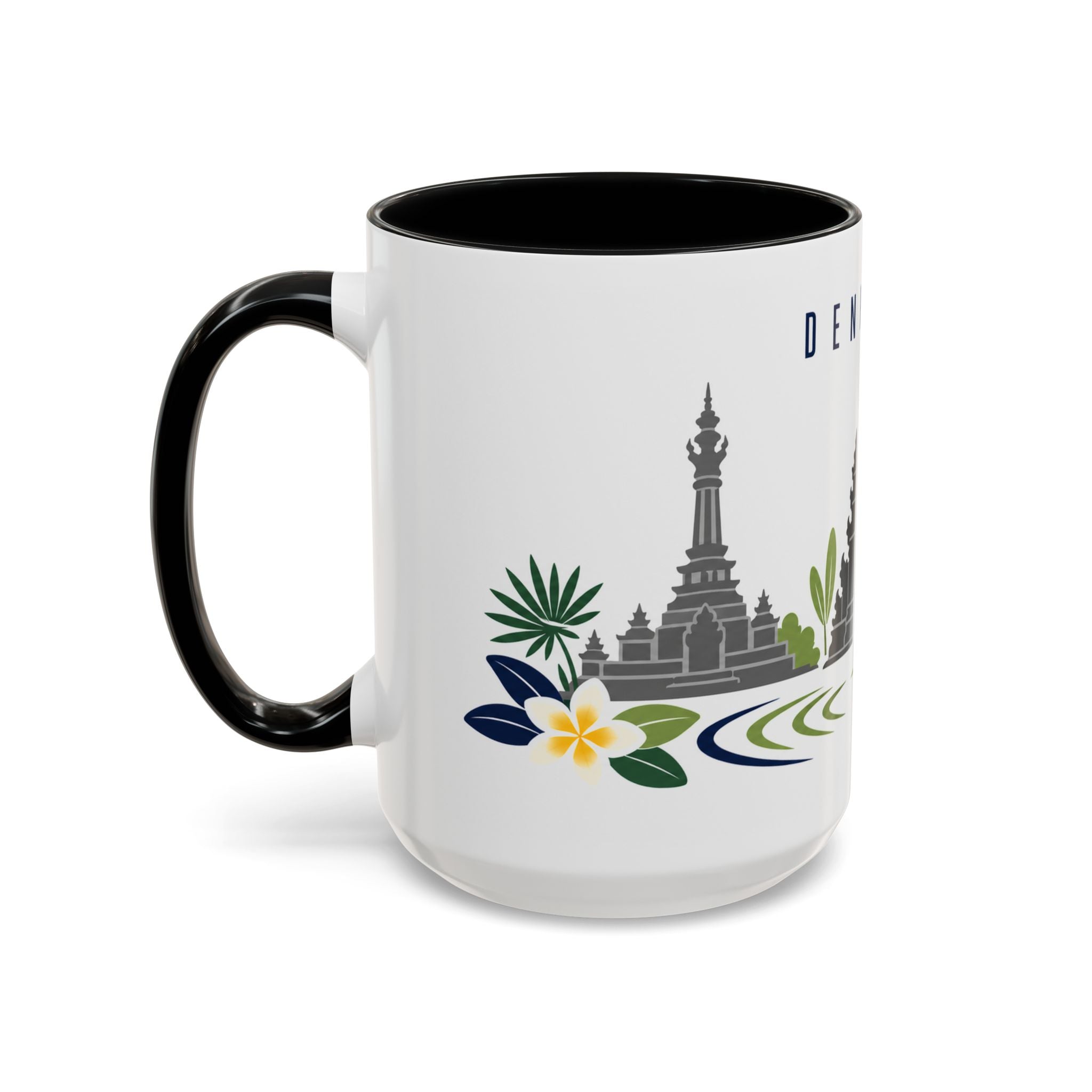 Denpasar Coffee Mug | Indonesia Travel Souvenir | Porcelain Decal City Gift | 11oz 15oz Accent Mug
