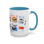 Singapore Coffee Mug | Postage Stamp Collage Mug | Travel Souvenir Accent Cup 11oz 15oz